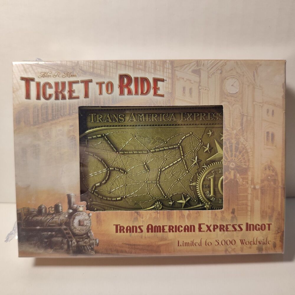 Ticket to Ride Trans America Express Embossed Metal Card Official Figurine